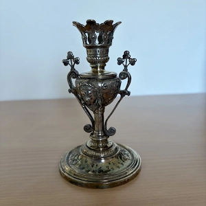 Historischer Kerzenständer silber  versilbert punziert Bild 2