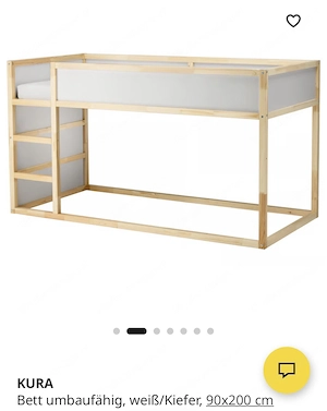 Kinderbett IKEA KURA 90 200 Bild 2
