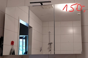 Lampe, Spiegelschrank, Markise und Vorhänge  Bild 2