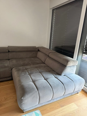 Ecksofa Cosana grau mit manueller Vorziehbank Bild 3