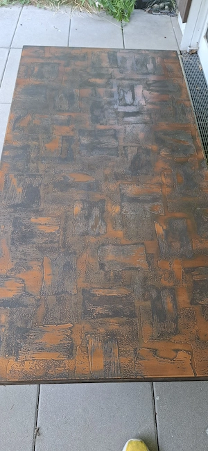 Mid century Couchtisch Kupfer geätzt Bild 3