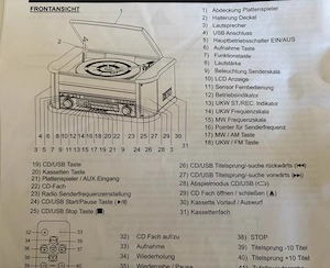 Retro-Musikanlage mit Plattenspieler, CD, Kassette, Radio & USB   Top Zustand Bild 2