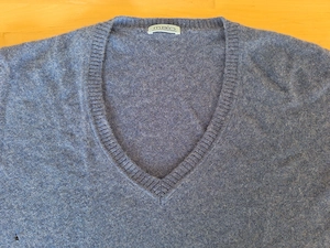 Markenpullover "malo" 100% Kaschmir Azurblau Herren Gr. 46