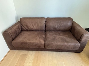 Gemütliche Couch aus echtem Rauleder Bild 2