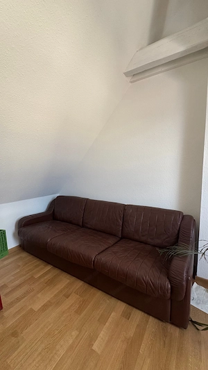 Braune Ledercouch mit passendem Ledersessel Bild 3