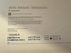 MacBook Air 15" Laptop - Apple M4 - 16GB - 256GB SSD - Apple Integrated 10-core GPU - German QWERTZ Bild 5