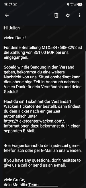 Wacken Open Air Ticket, Harder Bild 4
