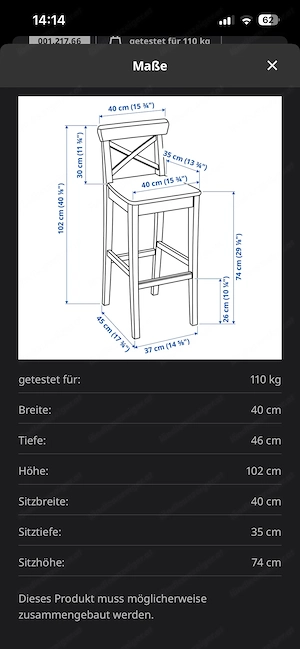 Barhocker mit Sitzpolster Bild 4