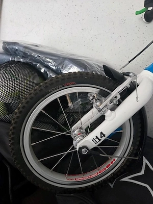 Woom 2 Kinderfahrrad 14 Zoll blau Weiß  Bild 5