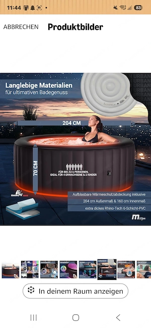 Verkaufe gebrauchten Miweba aufblasbaren Whirlpool im Erstklassigen Zustand  Bild 3