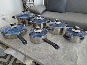 Kochtopf Set mit Pfanne - 6 tlg.- Edelstahl - neuwertig  Bild 2