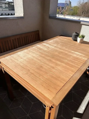 (reserviert) 10-teiliges Gartenset aus massivem Eukalyptusholz  Bild 2