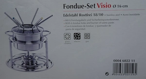 Silit Visio Fondue-Set Edelstahl Rostfrei: 6 Fonduegabeln, Glas-Spritzschutz, Rechaud m. Brenner, Si Bild 7