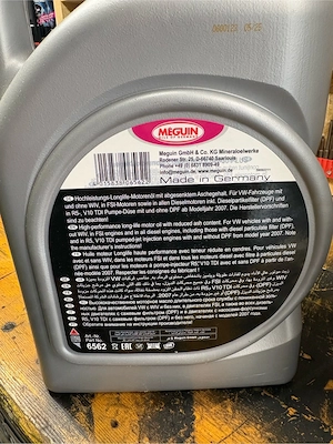 2x 5 Liter Meguin Compatible Plus 5W-30 Motoröl   Neu & ungeöffnet Bild 3
