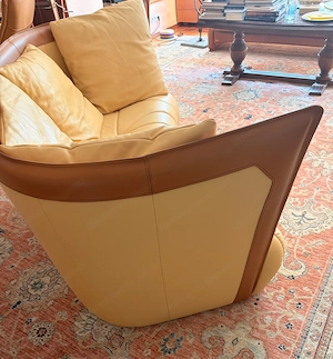 Wohnzimmer Desinger Leder Couch - wie neu Bild 2