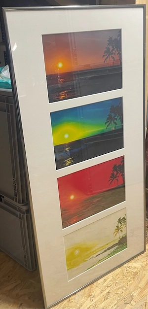 Bilderset Hawaii gerahmt im schönen Passepartout Bild 5