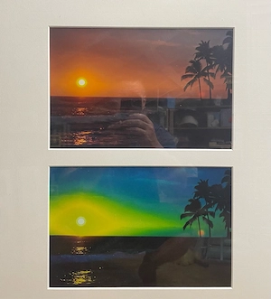 Bilderset Hawaii gerahmt im schönen Passepartout Bild 3