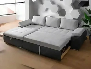 RESERVIERT!!    Xora Ecksofa in Hellgrau  Dunkelgrau Bild 2