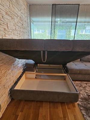 Hochwertiges Carryhome Ecksofa (Grau) mit Schlaffunktion & Stauraum   Top-Zustand (NP 1.099  )! Bild 2