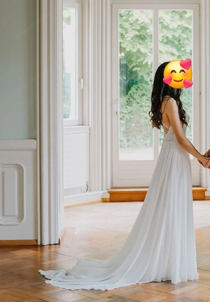 Wunderschönes Boho-Brautkleid (Gr. 32   XXS) mit Beinschlitz - NP   2.500 Bild 5