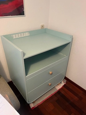 Wickeltisch Myllra mit Schubladen blau 85 79 97cm