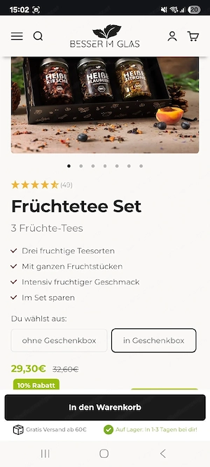 Besser im Glad Teekanne& Tassen + 3er Teeset Bild 3