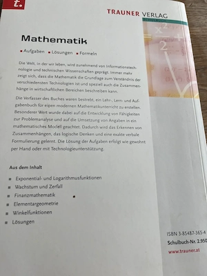 Mathematik III Trauner Verlag Schulbuch HAK LW Bild 3