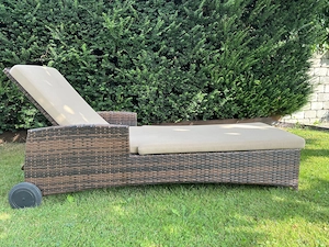 Gartenliege mit verstellbarer Rückenlehne und Auflage Bild 7