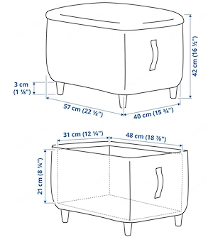 Ikea Oskarshamn Hocker mit Stauraum Bild 2
