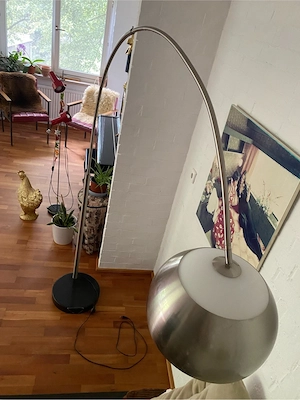 Bogenlampe mit schwarzem Marmorfuss Bild 3
