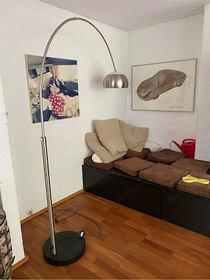 Bogenlampe mit schwarzem Marmorfuss Bild 2
