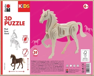 3D Holz Puzzle Pferd zum anmalen ab 4 Jahre