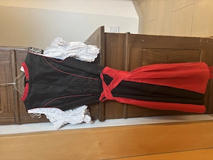 schwarz-rotes bergweiss Dirndl mit Bluse Bild 3