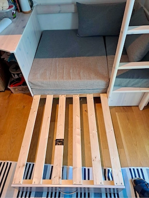 Hochwertiges Hochbett mit Schreibtisch, Stauraum & Matratze Bild 5