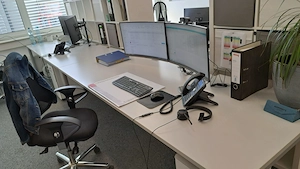 Schreibtisch Büromöbel - grau - LxTxH: 220x90x72cm Bild 4