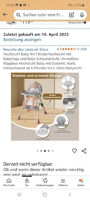 Baby Kinderhochstuhl Bild 2