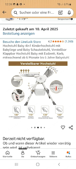Baby Kinderhochstuhl Bild 3