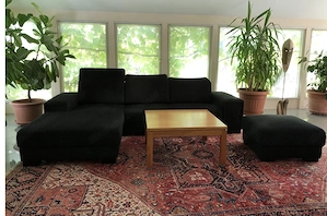 Couch mit Stoffüberzug in schwarz Bild 5