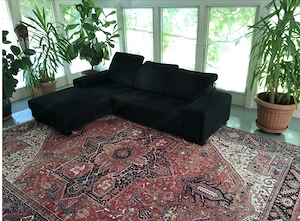 Couch mit Stoffüberzug in schwarz Bild 4