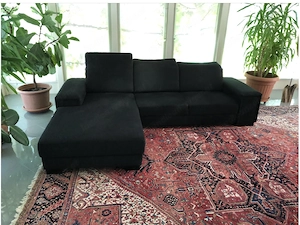 Couch mit Stoffüberzug in schwarz Bild 2