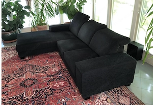Couch mit Stoffüberzug in schwarz Bild 3