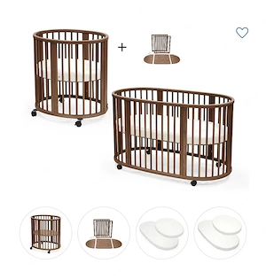 Stokke Sleepi Mini Gitterbett inkl. Umbausatz, 2 Matratzen braun