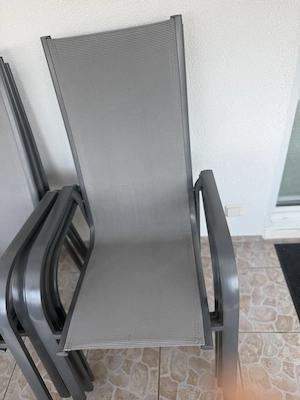 6 Alu Stapelstühle anthrazit grau Bild 3
