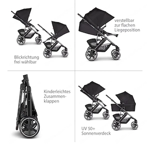 ABC Design Kombi-Kinderwagen Salsa 4 air - inkl. Babywanne & Sportsitz - Fashion Edition - Midnight  Bild 3