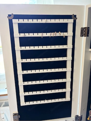 Schmuckschrank mit Ganzkörperspiegel   Weiß