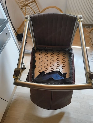 4 Freischwinger-Stühle (Mikrofaser Chrom), Sitzkomfort top, optische Mängel Bild 4