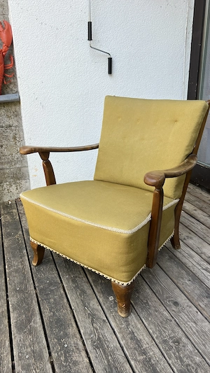Vintage Sessel Senfgelb   Retro Sitzmöbel, gemütlich Bild 3