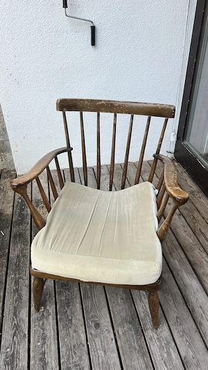 Vintage Sessel Speichenrücken   Skandinavisches Design, Holz