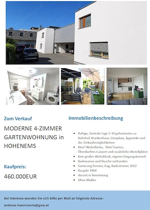 4 Zimmer Gartenwohnung zu Verkaufen