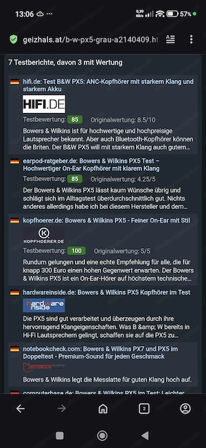 Bowers & Wilins PX5 Kopfhörer Bluetooth Noise Cancelling aptx HD  Bild 2